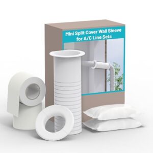 Chiligent Mini Split Cover Wall Sleeve for AC Line Set, Line Set Covers for Outside Units, Mini Split Line Set Cover for Air Conditioning Systems, AC Sleeve Through The Wall, Pipe Accessories
