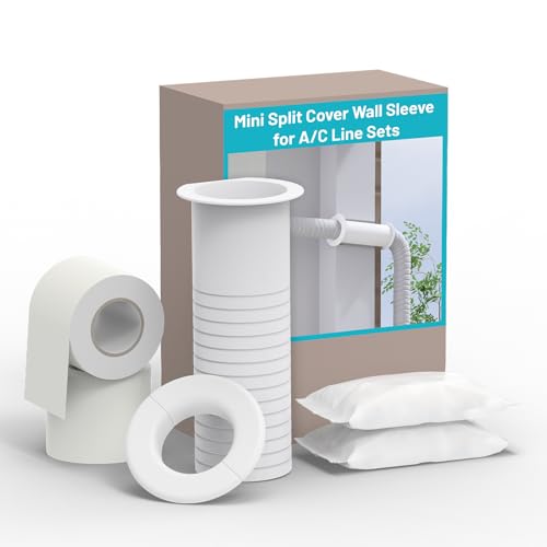 Durable Mini Split Cover Wall Sleeve | AC Line Set Protection | Weatherproof Exterior Unit Accessory 1 Chiligent Mini Split Cover Wall Sleeve for AC Line Set, Line Set Covers for Outside Units, Mini Split Line Set Cover for Air Conditioning Systems, AC Sleeve Through The Wall, Pipe Accessories