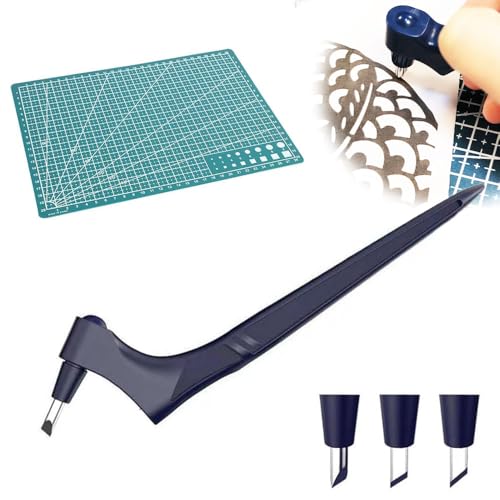 Precision Craft Cutting Tool: 360° Rotating Blades for Scrapbooking DIY 1 Craft Cutting Tools, Cutting Craft Tool with 3 Different 360 Rotating Blade Paper-Cutter, Knife Pen Cutting Tools for Stencils Engraving Scrapbooks DIY Crafting Gadgets