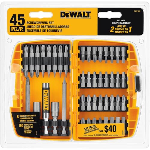 DEWALT 45-Piece Screwdriver Bit Set with Impact-Resistant Case 2 DEWALT 45-Piece Screwdriver Bit Set with Impact-Resistant Case - Image 2