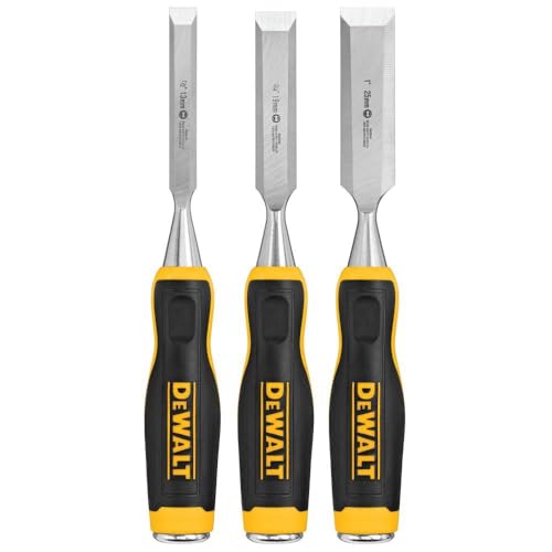 DeWalt Professional Woodworking Chisel Set - 3-Piece Cr-V Steel Chisels 1 Dewalt Pro Wood Chisel Set 3 Piece