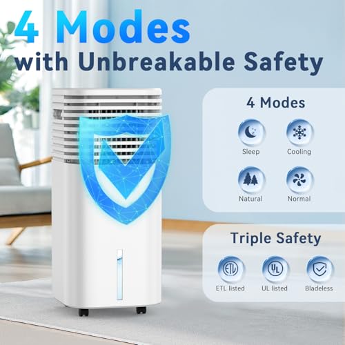 Portable Air Conditioner Cooler 4 Modes 15H Timer 2 Gal Tank 17 FT Remote 2 Portable Air Conditioner Cooler 4 Modes 15H Timer 2 Gal Tank 17 FT Remote - Image 2