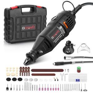 GOXAWEE Rotary Tool Kit with MultiPro Keyless Chuck and Flex Shaft -140pcs Accessories Variable Speed Electric Drill Set for Handmade Crafting Projects and DIY Creations