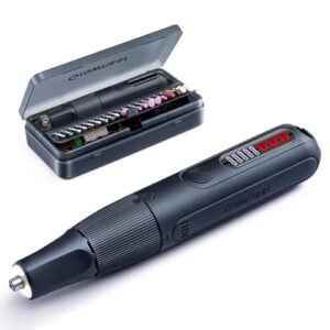 GROWNEER Mini Cordless Rotary Tool Kit, 8V Rechargeable Rotary Tool, 5 Speeds, 117 In 1 Multi-Purpose Power Rotary Tool with Lights for Polishing, Sanding, Drilling, Engraving, DIY Crafts, Pet Nails