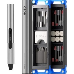 HOTO SNAPBLOQ™ R-A04 Mini Cordless Rotary Tool Kit - Brushless Motor, 22000 RPM Variable Speed, 38-Piece Accessory Set for Sanding, Engraving, Drilling, Polishing | Compact DIY Power Tool for Crafts