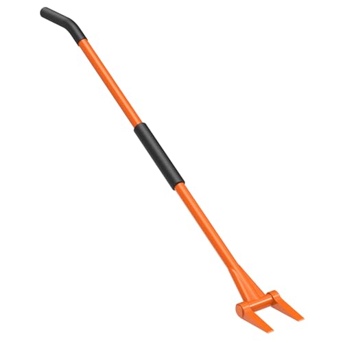 Pro Demolition Deck Pry Bar - 58'' Steel Removal Tool for Floors & Drywall 1 Insaga Demolition Tools - 2mm Steel Demo Deck Board Removal Tool for Wood Floors & Drywall Removal - Wrecking Bar for Contractors, Restoration, 58'' Curved Handle for a Good Lever