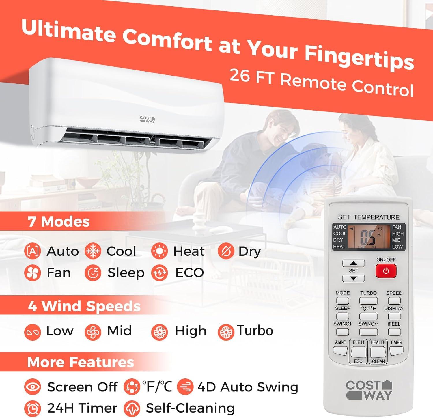 COSTWAY ​Blast Series Mini Split: Year-Round comfort in an​ Energy-efficient Powerhouse