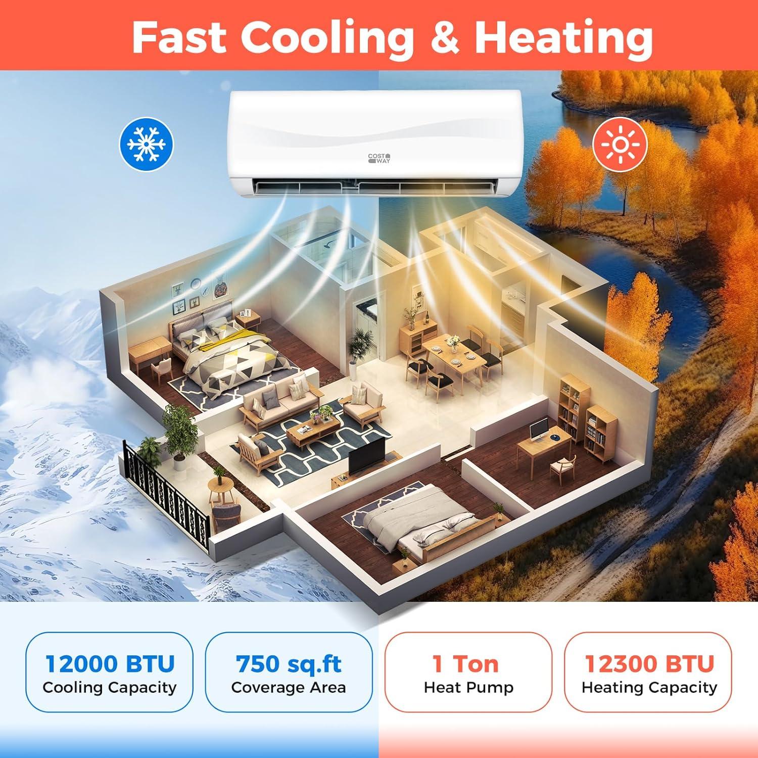 COSTWAY Blast Series Mini⁣ Split: year-Round Comfort in an Energy-Efficient Powerhouse