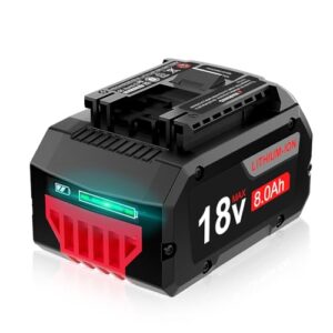 POWITEC 18V 8.0Ah Lithium-ion Battery Replace for Bosch 18V Battery 8Ah High Power Battery Compatible with Bosch 18V Tools and Chargers
