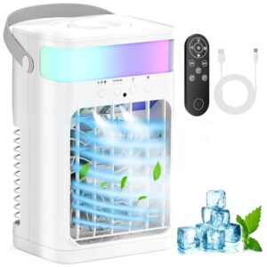 Portable Air Conditioners,Air Conditioner,Ac Unit with 1500ML Water Tank,2 Spray Ports,3 Wind Speeds,3 Timers,10 kinds of Colorful Lights,Portable Ac Units for Room Camping Car Office