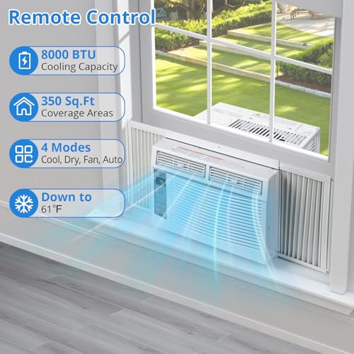Powerful 8,000 BTU Window AC Unit - Cools 350 Sq Ft, Remote, 3 Speeds 2 Powerful 8,000 BTU Window AC Unit - Cools 350 Sq Ft, Remote, 3 Speeds - Image 2