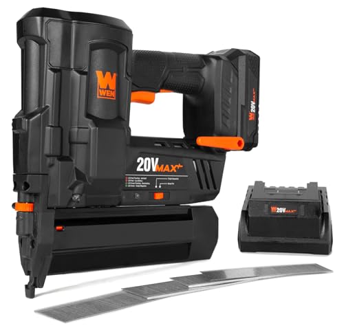 WEN 18-Gauge Cordless Brad Nailer Kit | 20V Max Battery Powered Nail Gun 1 WEN 20V Max Cordless 18-Gauge Brad Nailer with 2.0Ah Battery and Charger (20512)