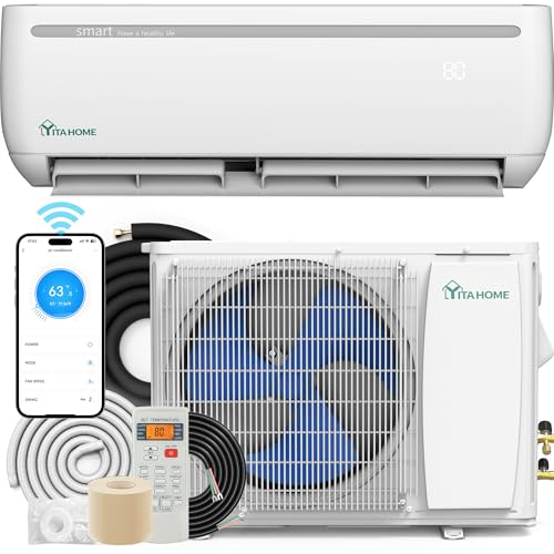 YITAHOME 12000 BTU Ductless Mini Split AC Heater w/ Wi-Fi Smart Home 1 YITAHOME 12000 BTU Mini Split Air Conditioner Heat Pump System, 17 SEER2 208-230V Ductless Inverter System with Wi-Fi & Alexa Compatibility, Cover Up to 750 Sq. Ft, Complete Installation Kit Included