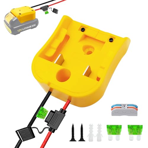 Here's a revised title: Dewalt 12V Battery Adapter | Ride On Toy Power Converter | Fuse & Terminal Connector 1 YTZXing Battery Adapter Compatible with Dewalt 12v Max Battery,Compatible with Dewalt 12v Battery Adapter,with Fuse&Wire Terminal,Power Connector,Upgrade Ride On Toys,Light, DIY