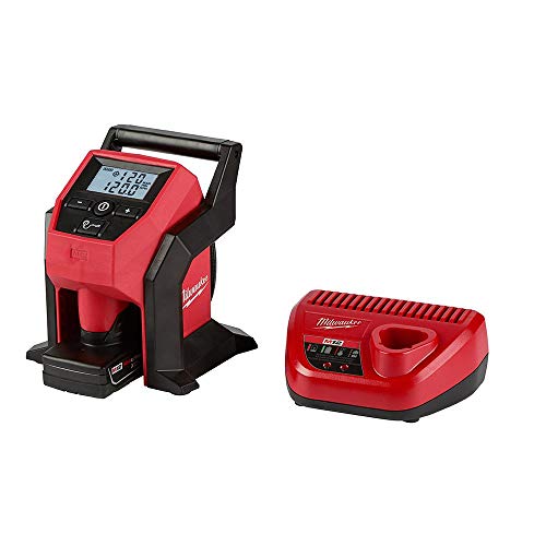 Milwaukee M12 Compact Cordless Air Inflator w/ Battery Portable Tire Pump 1 milwaukee tools tire inflator
