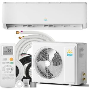 Rellytech Mini Split Ac Heating System - 18000BTU Air Conditioner Inverter Heating and Cooling, 230v 19 SEER2 Wall Mounted Ductless ac split units Cools Up to 1250sq.ft, 24H Timer, Installation Kit