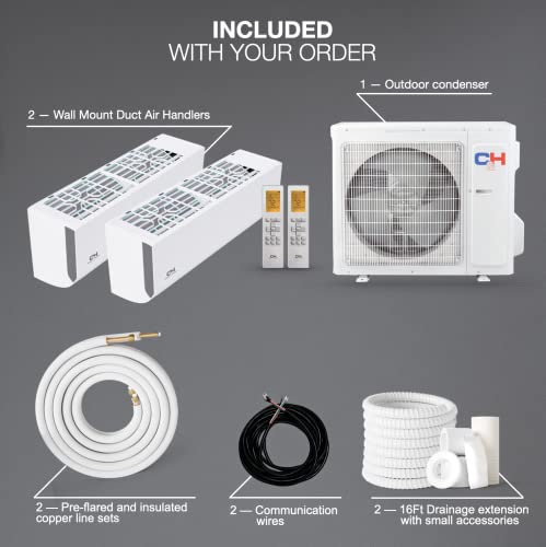 Cooper & Hunter 18K BTU 2-Zone Mini Split AC/Heat Inverter System, 22.5 SEER, Pre-Charged 3 Cooper & Hunter 18K BTU 2-Zone Mini Split AC/Heat Inverter System, 22.5 SEER, Pre-Charged - Image 3