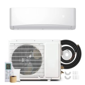 Manastin 12000BTU Mini Split Air Conditioner& Heater With AHRI Certified, 17 SEER2 𝟏𝟏𝟓𝐕 Inverter System, Covers Up to 750 Sq. Ft, Complete Installation Kit Included