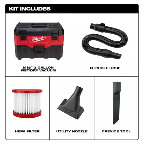 Here's an SEO-friendly product title: Milwaukee M18 Cordless Wet/Dry Shop Vacuum - Powerful Jobsite Cleaner 2 Here's an SEO-friendly product title:
Milwaukee M18 Cordless Wet/Dry Shop Vacuum - Powerful Jobsite Cleaner - Image 2