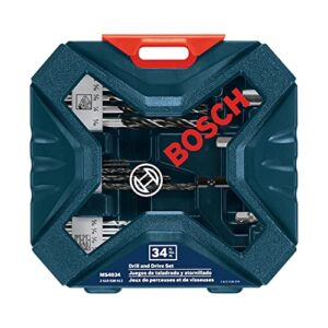 BOSCH MS4034 34-Piece Drilling and Driving Mixed Set with Included Case for Applications in Wood, Metal, Masonry