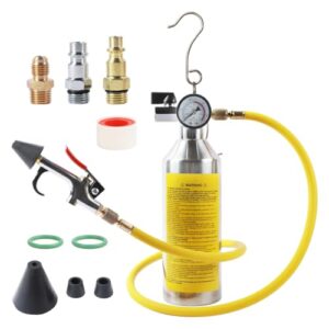 CMTOOL AC Flush Kit, Automotive Home HVAC Flush Tool, Thickened Stainless Steel Canister, Auto A/C Flushing Kit House Air Conditioning Flushing Bottle Set, for R134A R12 R22 R404 R410A System