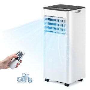 EUHOMY 8,000 BTU Portable Air Conditioners, 4-in-1 Portable AC Unit Up to 350 Sq.Ft, 4 Modes Quiet Air Conditioner with Remote Control, Cool, Fan, Dehumidifier，24H Timer, Bedroom, Office, Apartments