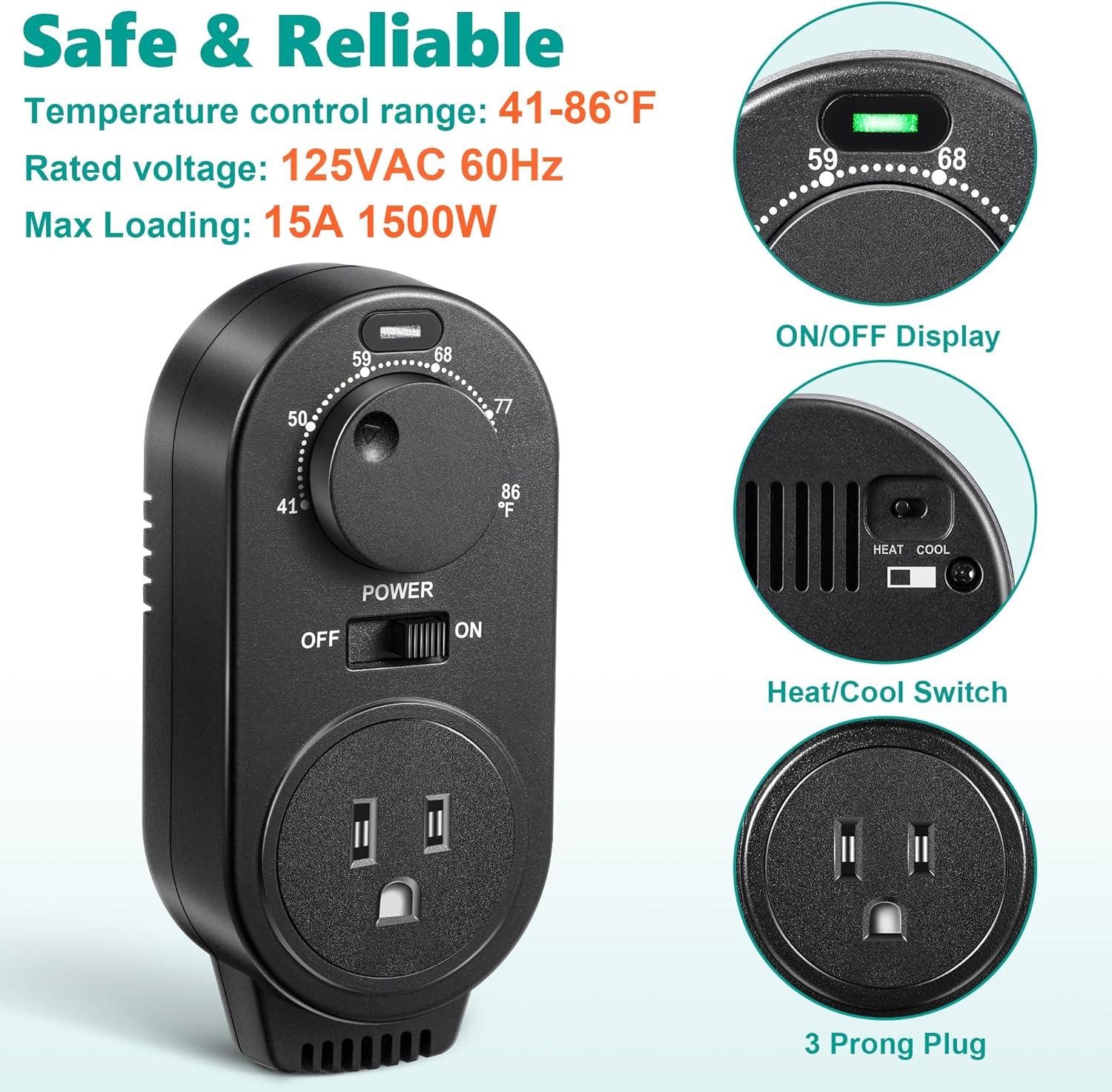 Ultimate Temperature Control:‍ Our⁢ Hands-On Review ⁣of the 2-Pack ‌Adjustable Thermostat Outlet