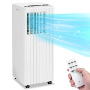 Takywep 8,0000BTU Portable Air Conditioners, 3 in 1 Portable AC Unit with Remote Control, Portable Cooling Up to 350 sq.ft, with Dehumidifier, Fan, Cool, 24-Hour Timer, Portable AC for Indoor, Bedroom