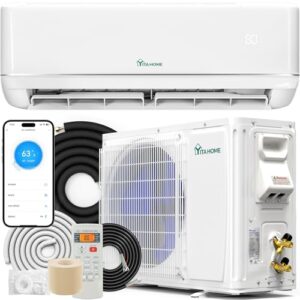 YITAHOME 21 SEER2 12000 BTU Mini Split Air Conditioner Heat Pump System, Wifi Enabled 208-230V Ductless AC Cool Up to 750 Sq. Ft, Compatible with Alexa, Complete Installation Kit, White