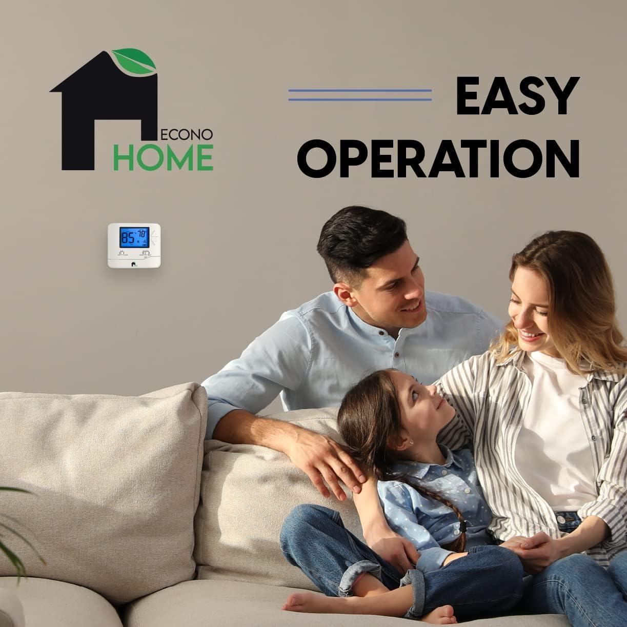 EconoHome Digital Thermostat: Simple Control for Year-Round Comfort