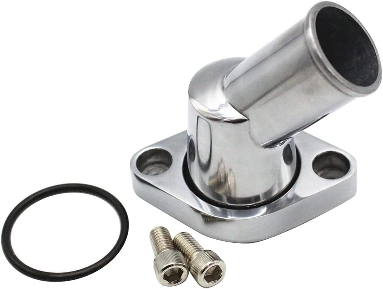 Chrome Elegance: SHLPDFM 45° Swivel Water Neck Transforms Chevy ⁤Engine‍ Cooling