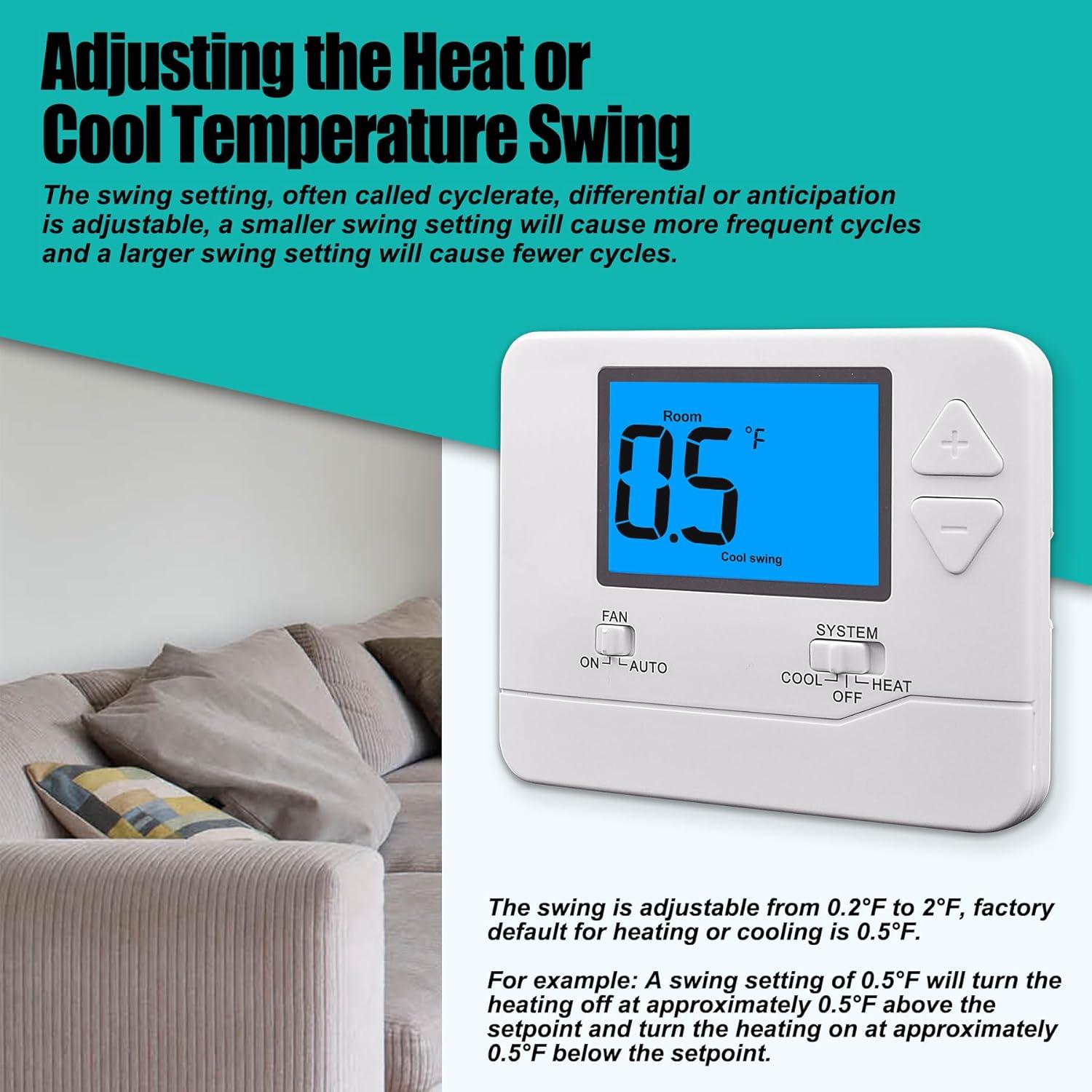 Simplicity at Its Finest: Why This Blue Backlit Non-Programmable Thermostat is Perfect for Basic Home Systems 7 Simplicity at Its Finest: Why This Blue Backlit Non-Programmable Thermostat is Perfect for Basic Home Systems