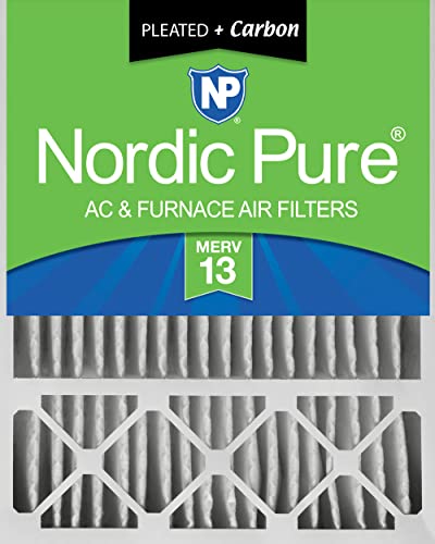 Nordic Pure 20x25x5 (19_7/8 x 24_7/8 x 4_3/8) Honeywell Replacement Air Filters MERV 13 Plus Carbon 1 Pack