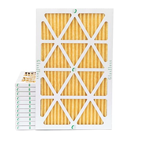 Glasfloss ZL 16x25x1 MERV 11 (FPR 7) Air Filters for AC and Furnace. Case of 12. Actual Size: 15-1/2 x 24-1/2 x 7/8