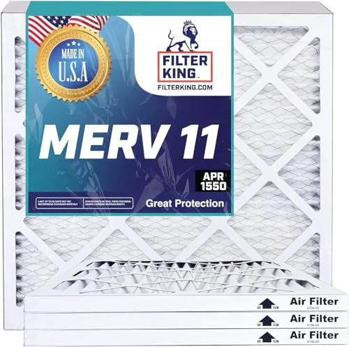 Filter King 12x12x1 Air Filter | 6-PACK | MERV 11 HVAC Pleated A/C Furnace Filters | MADE IN USA | Actual Size: 12 x 12 x .75"